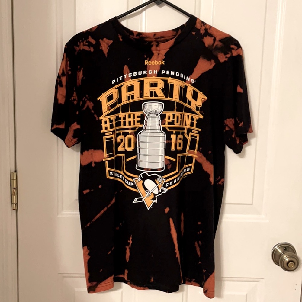 M Reverse Tie Dye PITTSBURGH PENGUINS T-Shirt!